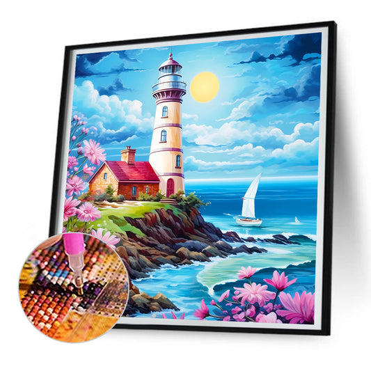 Diamond Painting - Full Round - Seaside lighthouse (30*30CM)
