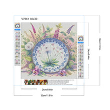 Load image into Gallery viewer, Diamond Painting - Full Round - Porcelain dandelion (30*30CM)