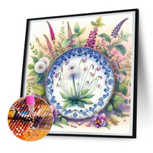 Load image into Gallery viewer, Diamond Painting - Full Round - Porcelain dandelion (30*30CM)