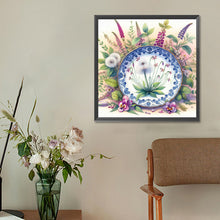 Load image into Gallery viewer, Diamond Painting - Full Round - Porcelain dandelion (30*30CM)