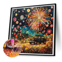 Load image into Gallery viewer, Diamond Painting - Full Round - Fireworks car in the dark (30*30CM)