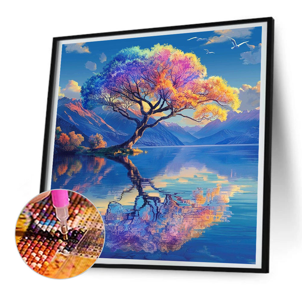 Diamond Painting - Full Round - Mirror pink tree (30*30CM)