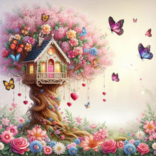 Load image into Gallery viewer, Diamond Painting - Full Round - Pink tree small house (30*30CM)