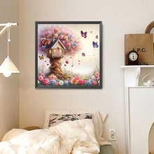 Load image into Gallery viewer, Diamond Painting - Full Round - Pink tree small house (30*30CM)