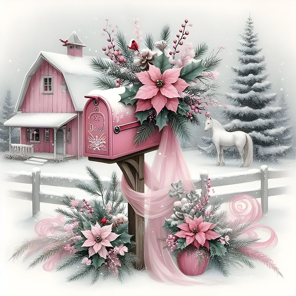 Diamond Painting - Full Round - House In Snow Scene (30*30CM)
