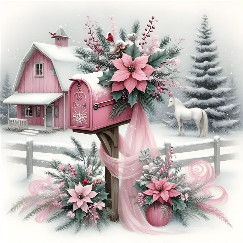 Diamond Painting - Full Round - House In Snow Scene (30*30CM)