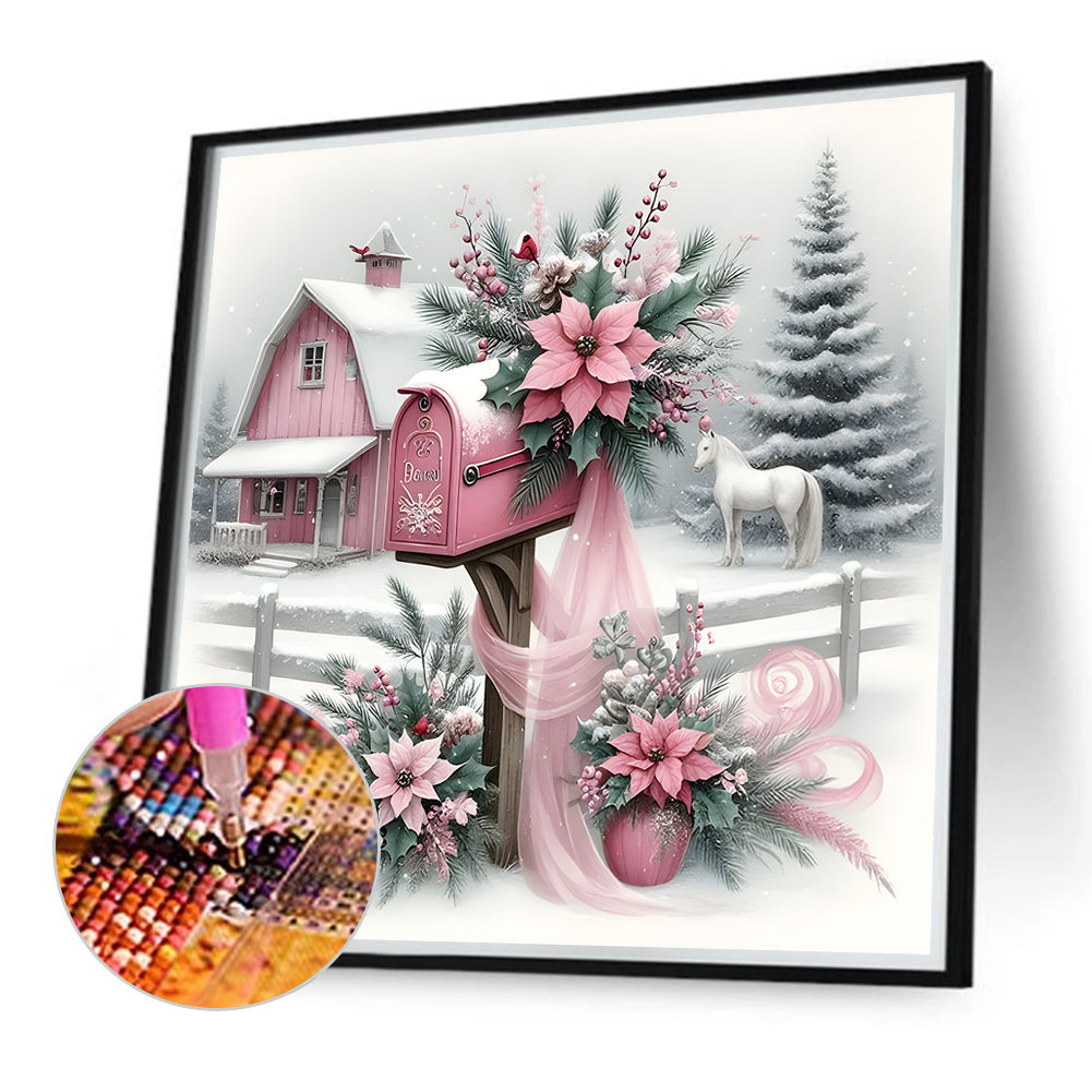 Diamond Painting - Full Round - House In Snow Scene (30*30CM)