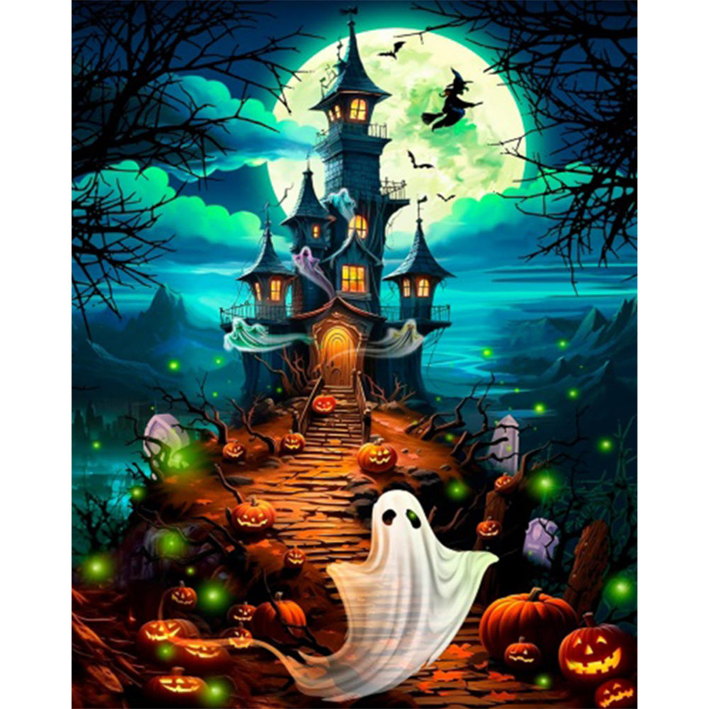 AB Diamond Painting - Full Round - Old castle ghost (40*50CM)