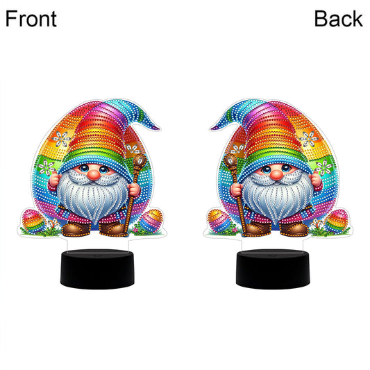 Acrylic Double Sided Bunny Egg Diamond Painting LED Night Light for Easter Gifts