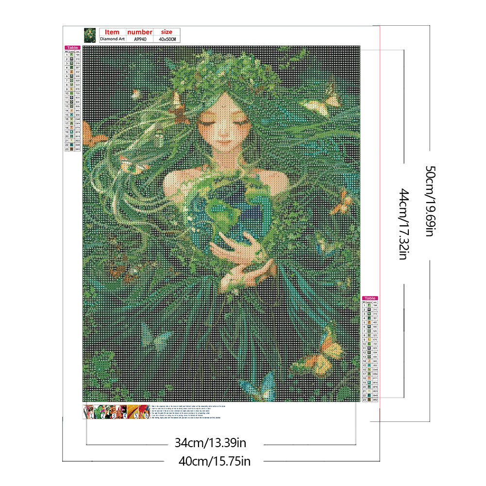 Diamond Painting - Full Round - Earth Guardian Girl (40*50CM)