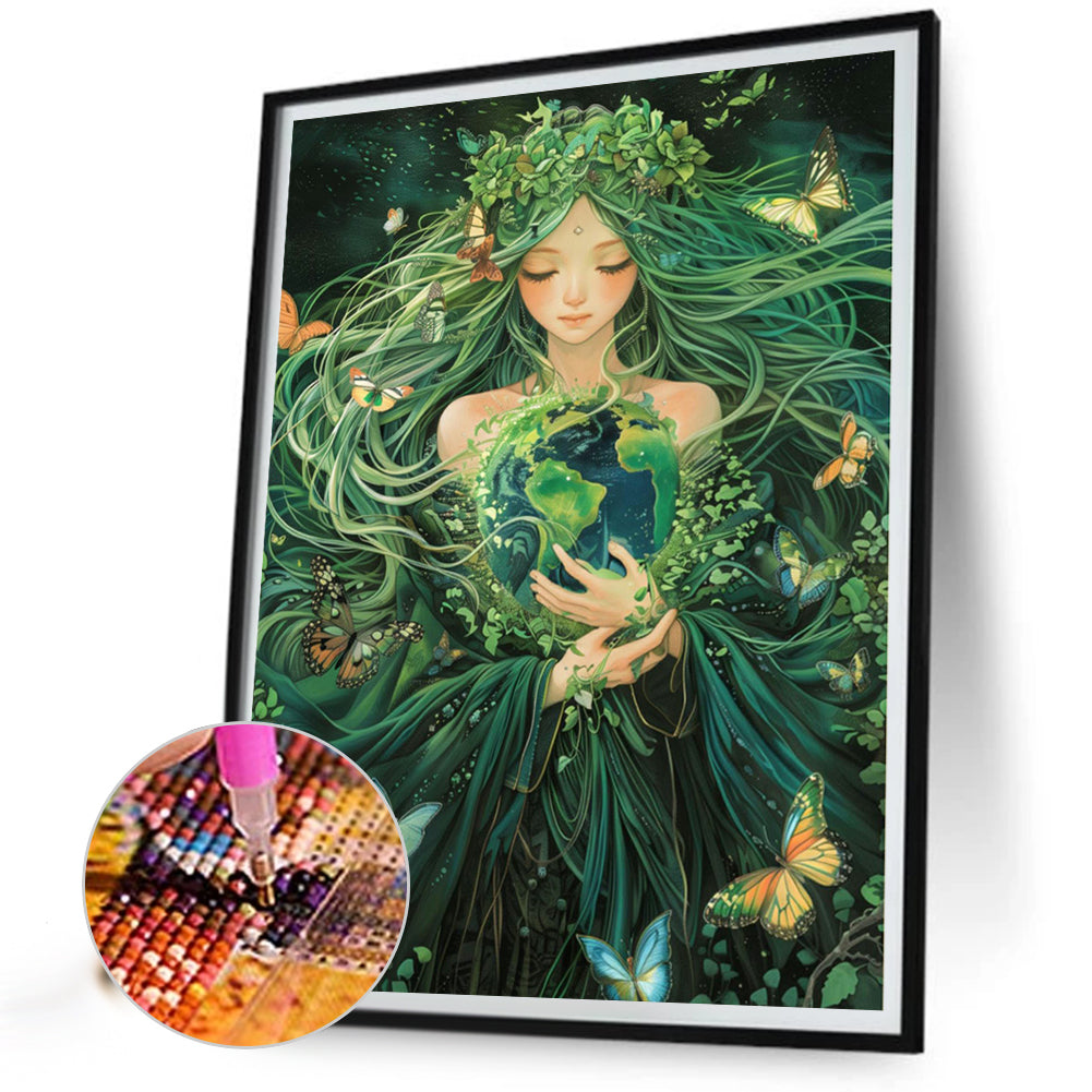 Diamond Painting - Full Round - Earth Guardian Girl (40*50CM)
