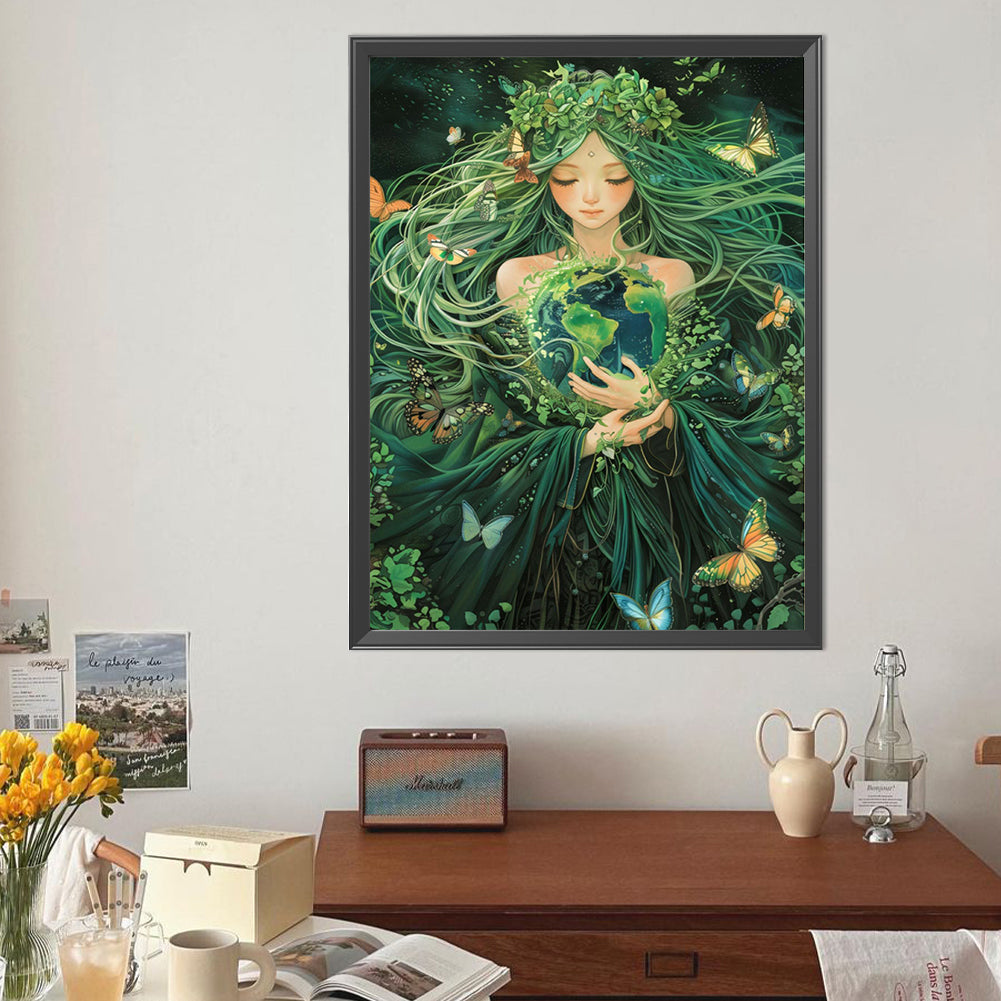 Diamond Painting - Full Round - Earth Guardian Girl (40*50CM)
