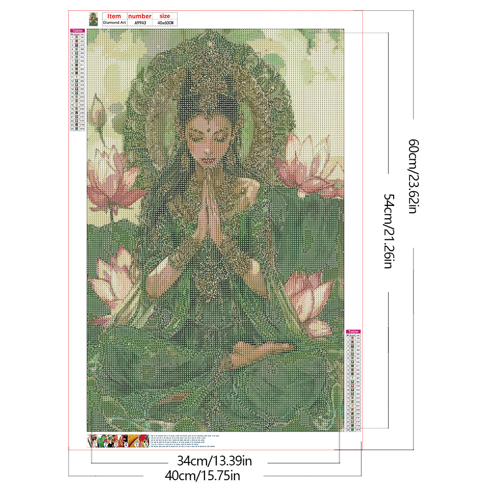 Diamond Painting - Full Round - Lotus Guanyin (40*60CM)