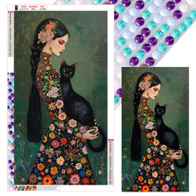 Load image into Gallery viewer, Diamond Painting - Full Round - Black Cat Girl (40*70CM)