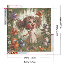Load image into Gallery viewer, Diamond Painting - Full Round - Singing Birds In The Forest And Girl (40*40CM)