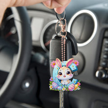 Load image into Gallery viewer, PET Double Sided Special Shaped Easter Alphabet DIY Diamond Painting Keychain