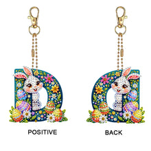 Load image into Gallery viewer, PET Double Sided Special Shaped Easter Alphabet DIY Diamond Painting Keychain