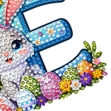 Load image into Gallery viewer, PET Double Sided Special Shaped Easter Alphabet DIY Diamond Painting Keychain