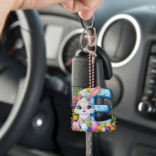 Load image into Gallery viewer, PET Double Sided Special Shaped Easter Alphabet DIY Diamond Painting Keychain