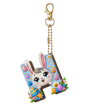 Load image into Gallery viewer, PET Double Sided Special Shaped Easter Alphabet DIY Diamond Painting Keychain