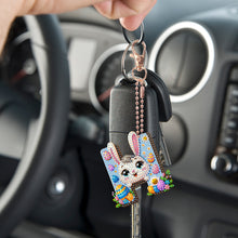 Load image into Gallery viewer, PET Double Sided Special Shaped Easter Alphabet DIY Diamond Painting Keychain