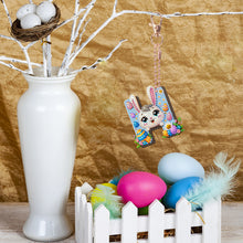 Load image into Gallery viewer, PET Double Sided Special Shaped Easter Alphabet DIY Diamond Painting Keychain