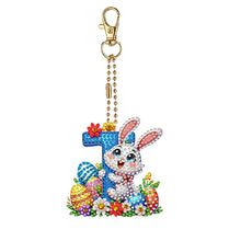 Load image into Gallery viewer, PET Double Sided Special Shaped Easter Alphabet DIY Diamond Painting Keychain