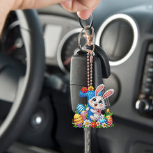 Load image into Gallery viewer, PET Double Sided Special Shaped Easter Alphabet DIY Diamond Painting Keychain