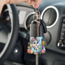 Load image into Gallery viewer, PET Double Sided Special Shaped Easter Alphabet DIY Diamond Painting Keychain