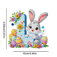 Load image into Gallery viewer, PET Double Sided Special Shaped Easter Alphabet DIY Diamond Painting Keychain