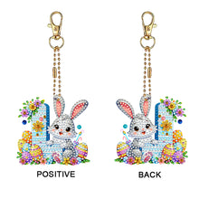 Load image into Gallery viewer, PET Double Sided Special Shaped Easter Alphabet DIY Diamond Painting Keychain