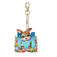 Load image into Gallery viewer, PET Double Sided Special Shaped Easter Alphabet DIY Diamond Painting Keychain