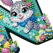 Load image into Gallery viewer, PET Double Sided Special Shaped Easter Alphabet DIY Diamond Painting Keychain
