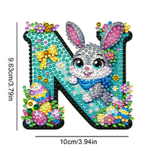 Load image into Gallery viewer, PET Double Sided Special Shaped Easter Alphabet DIY Diamond Painting Keychain