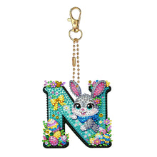 Load image into Gallery viewer, PET Double Sided Special Shaped Easter Alphabet DIY Diamond Painting Keychain