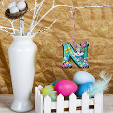 Load image into Gallery viewer, PET Double Sided Special Shaped Easter Alphabet DIY Diamond Painting Keychain