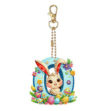Load image into Gallery viewer, PET Double Sided Special Shaped Easter Alphabet DIY Diamond Painting Keychain