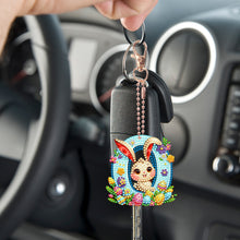 Load image into Gallery viewer, PET Double Sided Special Shaped Easter Alphabet DIY Diamond Painting Keychain
