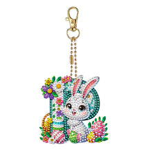 Load image into Gallery viewer, PET Double Sided Special Shaped Easter Alphabet DIY Diamond Painting Keychain