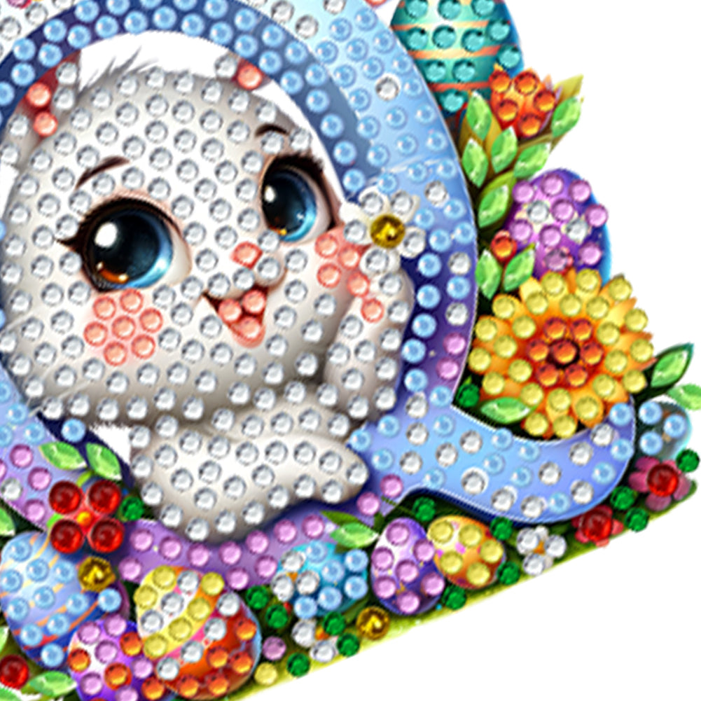 PET Double Sided Special Shaped Easter Alphabet DIY Diamond Painting Keychain