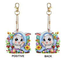 Load image into Gallery viewer, PET Double Sided Special Shaped Easter Alphabet DIY Diamond Painting Keychain