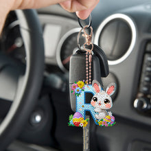 Load image into Gallery viewer, PET Double Sided Special Shaped Easter Alphabet DIY Diamond Painting Keychain