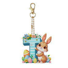 Load image into Gallery viewer, PET Double Sided Special Shaped Easter Alphabet DIY Diamond Painting Keychain