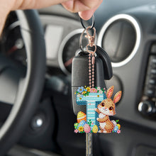 Load image into Gallery viewer, PET Double Sided Special Shaped Easter Alphabet DIY Diamond Painting Keychain