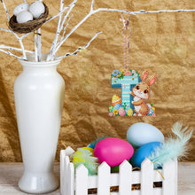 Load image into Gallery viewer, PET Double Sided Special Shaped Easter Alphabet DIY Diamond Painting Keychain