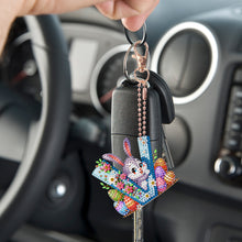 Load image into Gallery viewer, PET Double Sided Special Shaped Easter Alphabet DIY Diamond Painting Keychain