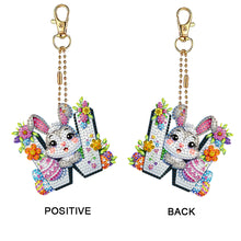 Load image into Gallery viewer, PET Double Sided Special Shaped Easter Alphabet DIY Diamond Painting Keychain