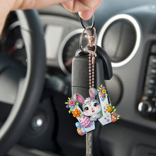 Load image into Gallery viewer, PET Double Sided Special Shaped Easter Alphabet DIY Diamond Painting Keychain