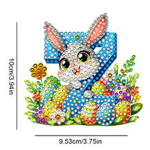 Load image into Gallery viewer, PET Double Sided Special Shaped Easter Alphabet DIY Diamond Painting Keychain