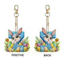 Load image into Gallery viewer, PET Double Sided Special Shaped Easter Alphabet DIY Diamond Painting Keychain